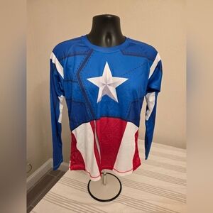Captain America Long Sleeve Compression Shirt